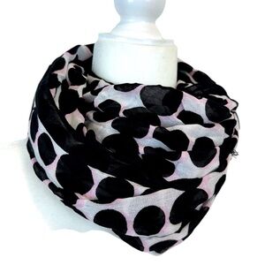 Kate Spade Polka Dot Mod Scarf Black White Pink